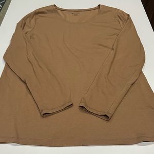 Women’s No Boundaries Long Sleeve Cotton T-Shirt Brown/Tan  Size XXXL